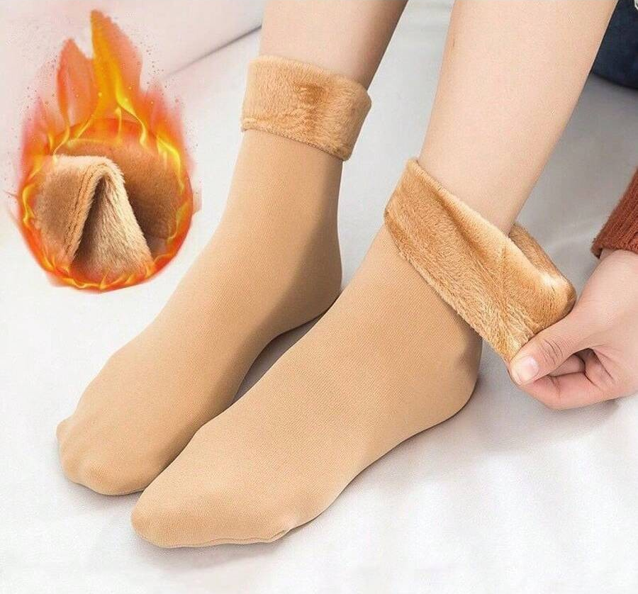 زوجان من الجوارب الشتوية المبطنة